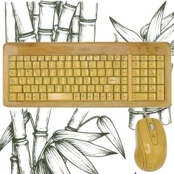 Teclado Bambú + Ratón USB Perixx 301 (ES)