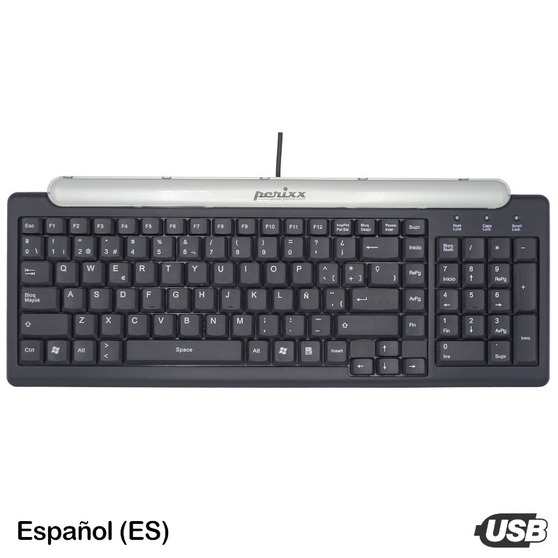 Teclado Compacto USB Perixx 504 Negro (ES)