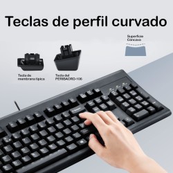 Teclado Completo/Full Size USB Perixx 106 negro (ES)