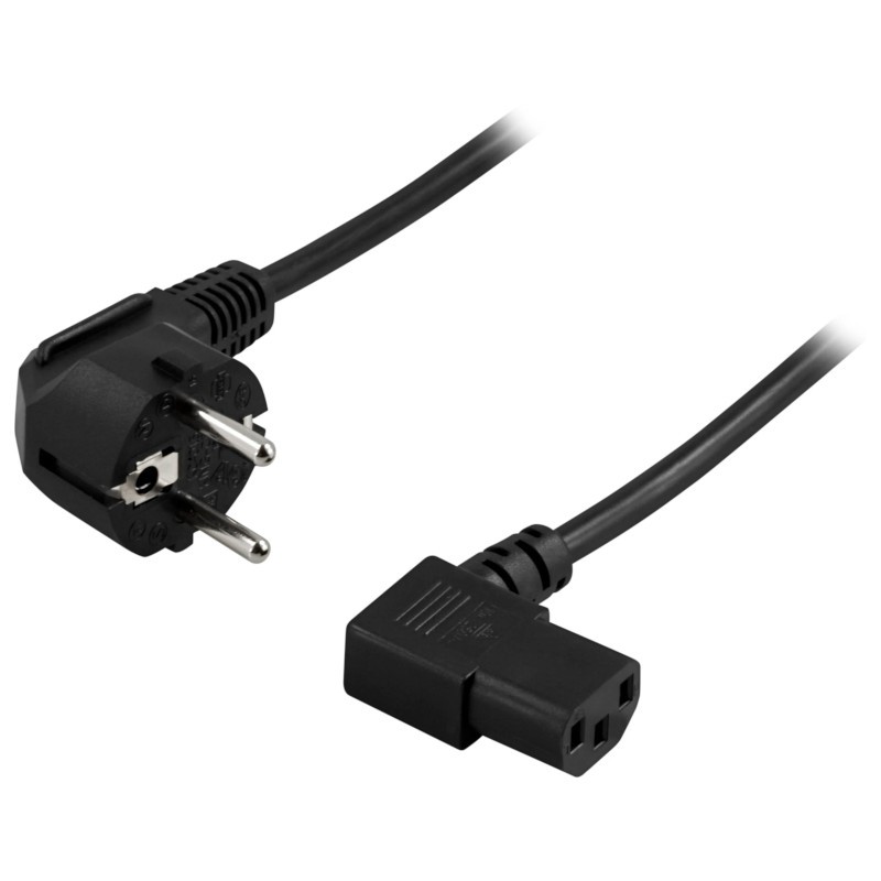 Cable 230V Schuko(m) ↔ IEC-C13 acodado