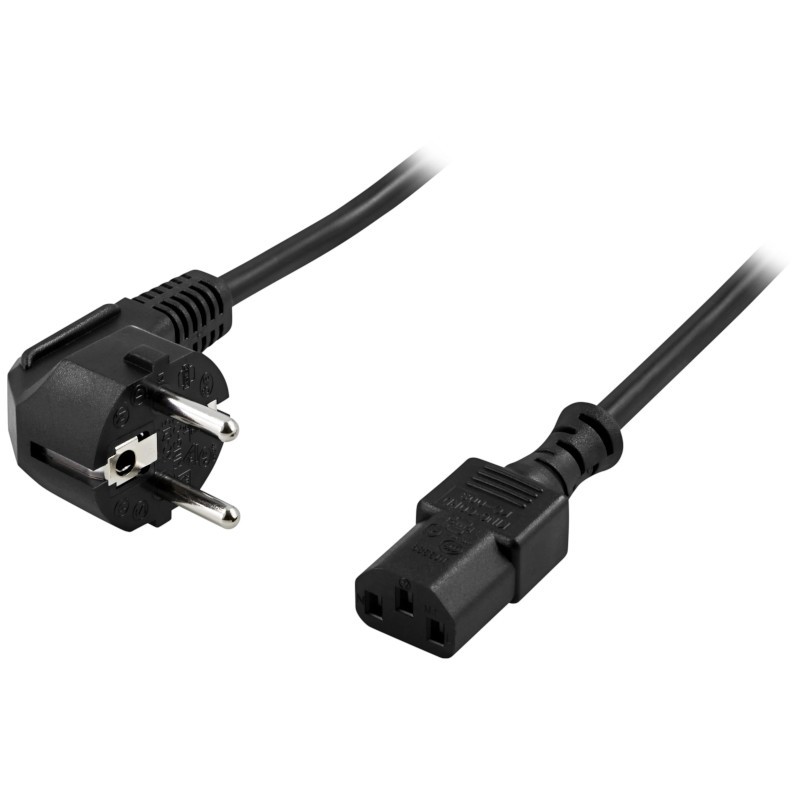 Cable 230V Schuko(m) ↔ IEC-C13 Negro