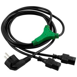 Cable eléctrico 230V/10A Schuko(m) ↔ 2x IEC-C13