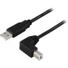 Cable USB 2.0 Tipo-A(m) ↔ Tipo-B(m) acodado