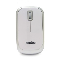 PERIMICE-708 Ratón Wireless. Blanco brillo y plata. Vista frontal