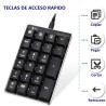 PERIPAD-303B Teclado Numérico. Negro. Teclas de acceso rápido